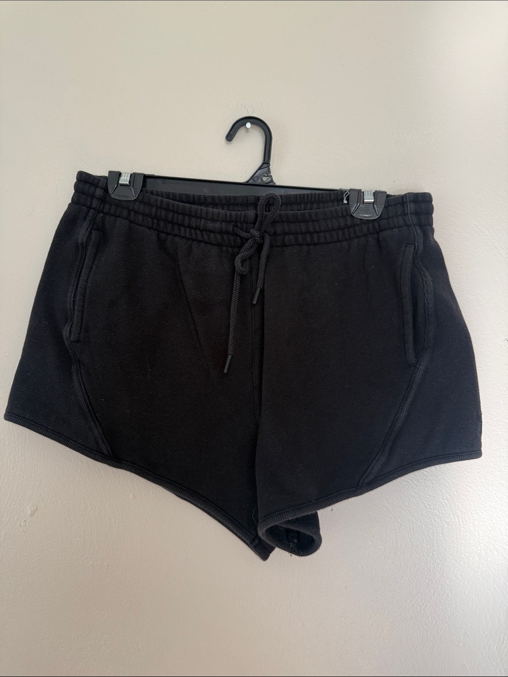 PINK Victoria's Secret Black Cozy Athletic Shorts with Drawstring medium